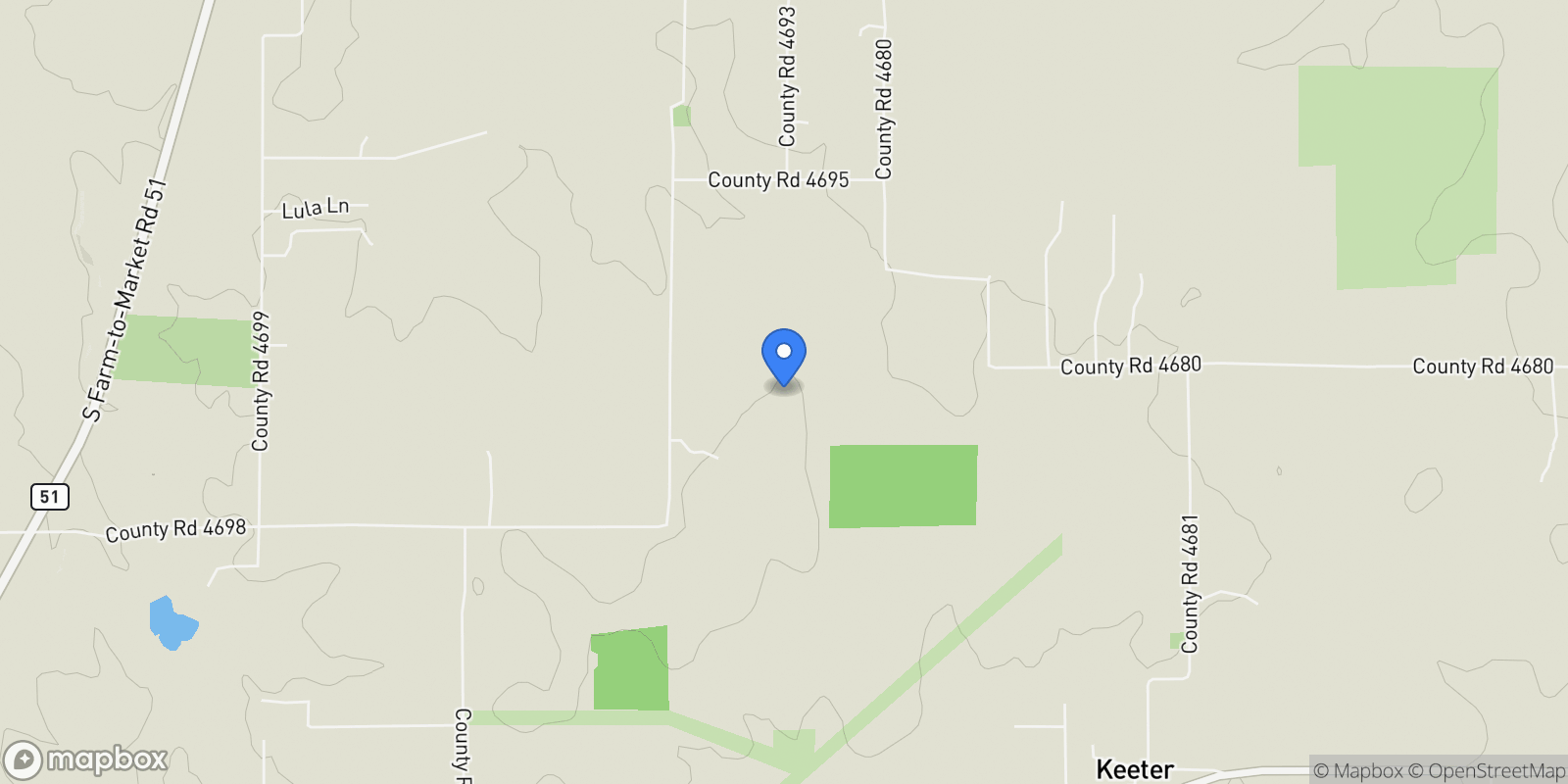 Map showing 1286 County Road 4698, Boyd, TX 76023, Boyd, Texas, United States.