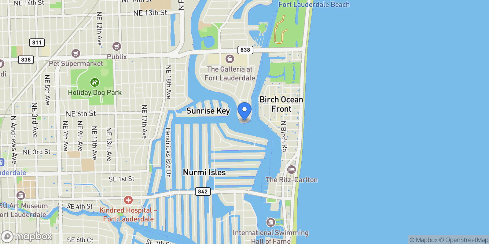 Map showing 501 Middle River Dr, Fort Lauderdale, Florida, United States.