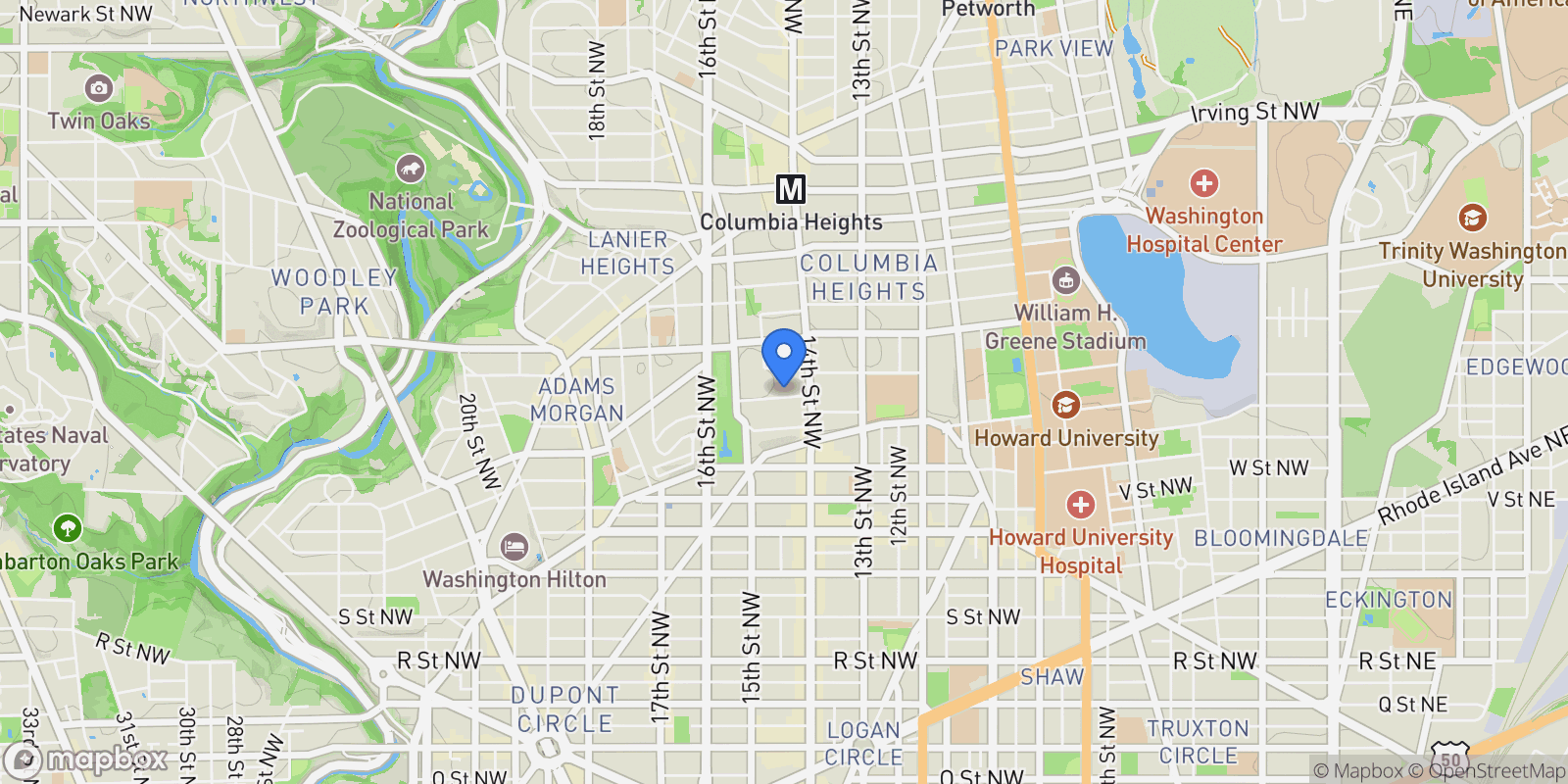 Map showing 1421 Chapin Street NW Unit# 102, Washington, DC 20009, Washington, District of Columbia, United States.