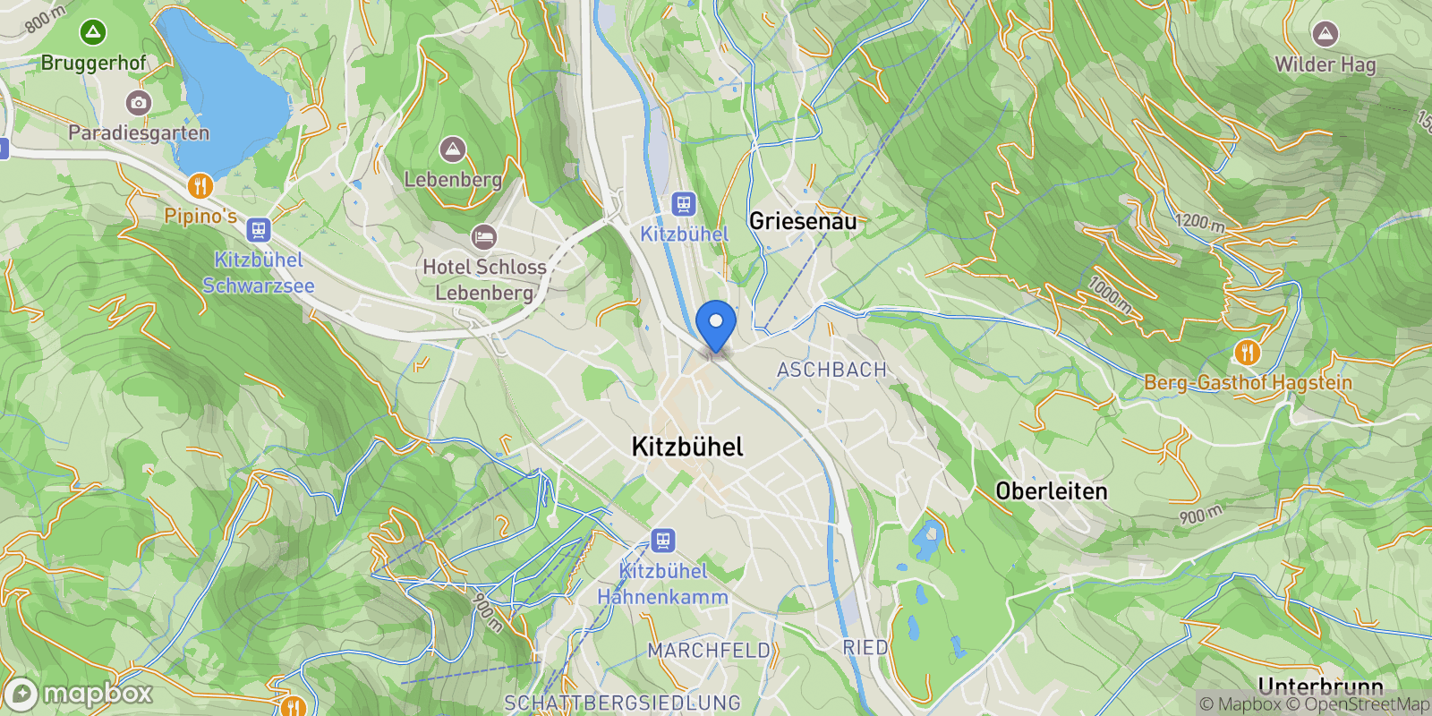 Map showing 6370 Kitzbuhel, Austria, Kitzbuhel, Tyrol, Austria.