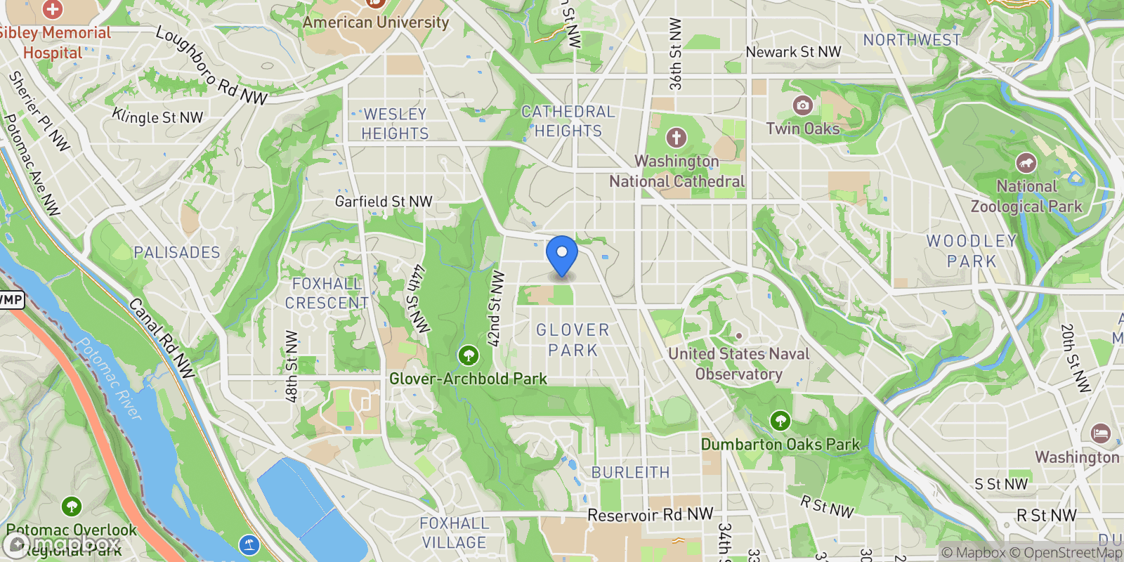 Map showing 3937 Davis Place NW Unit# 1, Washington, DC 20007, Washington, District of Columbia, United States.