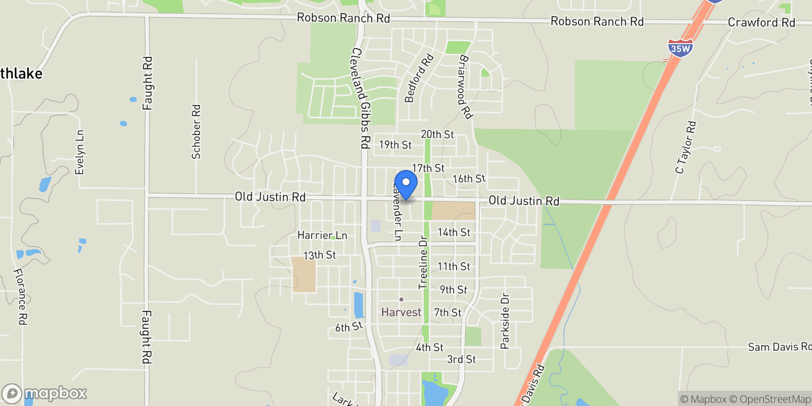 Map showing 1605 Petal Court, Argyle, TX 76226, Lantana, Texas, United States.