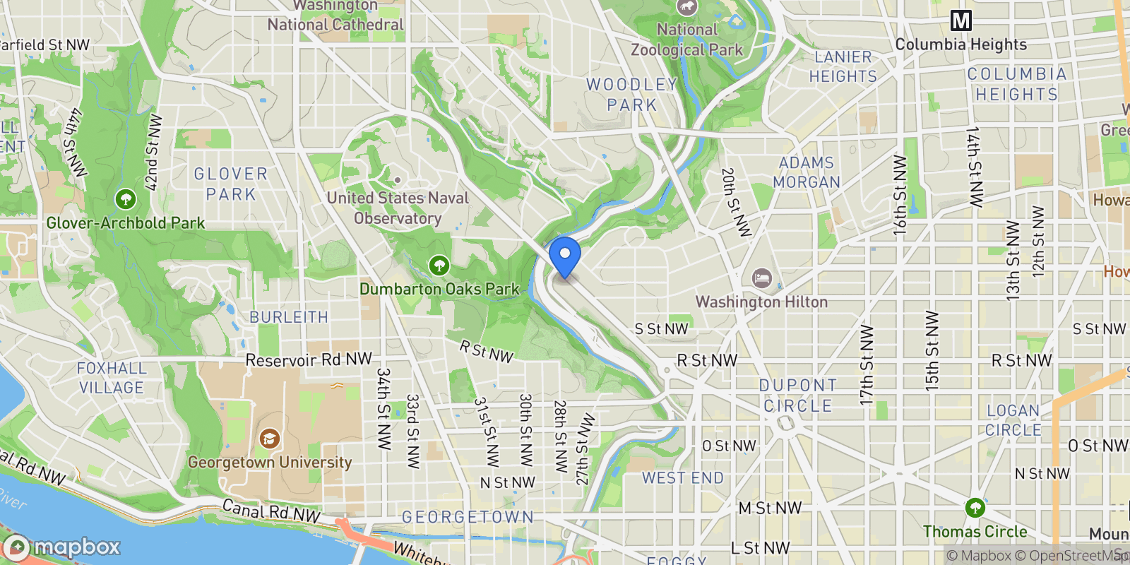 Map showing 2540 Massachusetts Avenue NW Unit# 501, Washington, DC 20008, Washington, District of Columbia, United States.