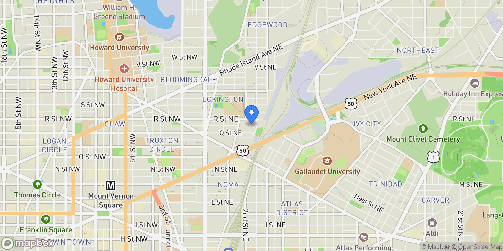 Map showing 1500 Harry Thomas Way NE Unit# 501, Washington, DC 20002, Washington, District of Columbia, United States.