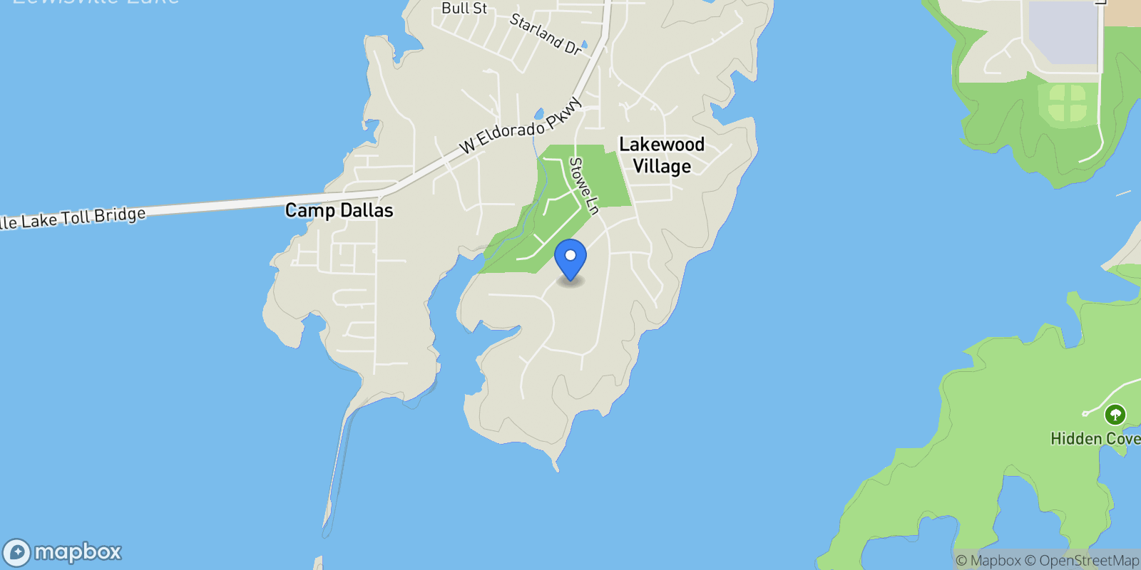 Map showing 660 Melody Lane, Lakewood Village, TX 75068, Little Elm, Texas, United States.