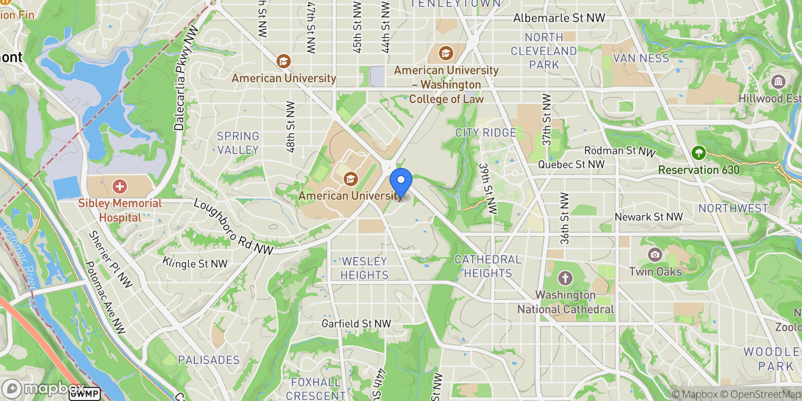 Map showing 4338 Westover Place NW , Washington, DC 20016, Washington, District of Columbia, United States.