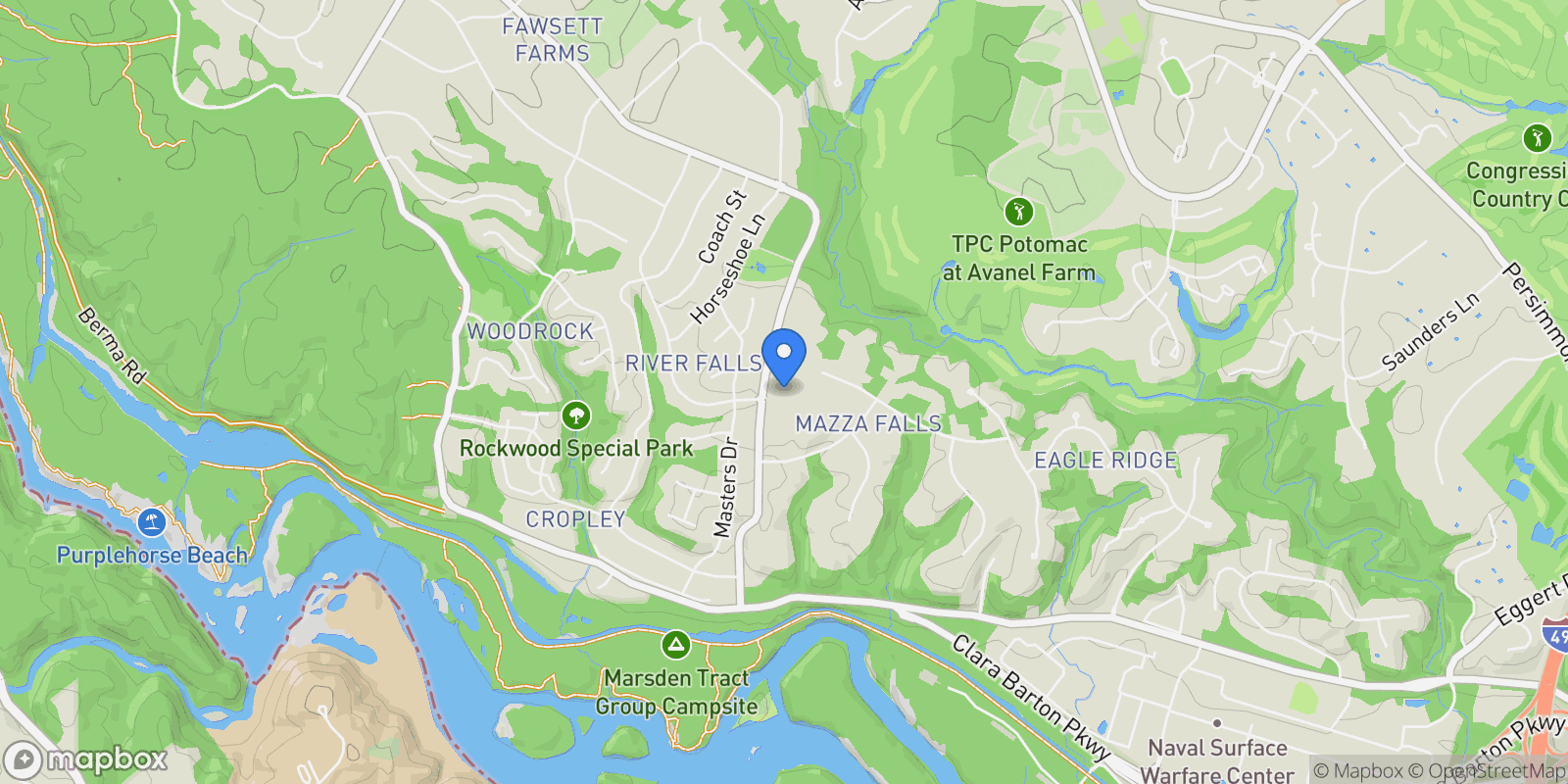 Map showing 7601 Brickyard Rd #lot 1 , Potomac, MD 20854, Rockville, Maryland, United States.