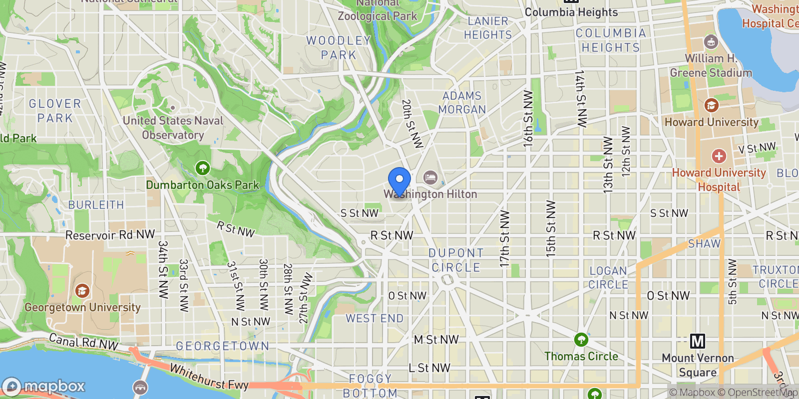 Map showing 2125 Bancroft Place NW , Washington, DC 20008, Washington, District of Columbia, United States.