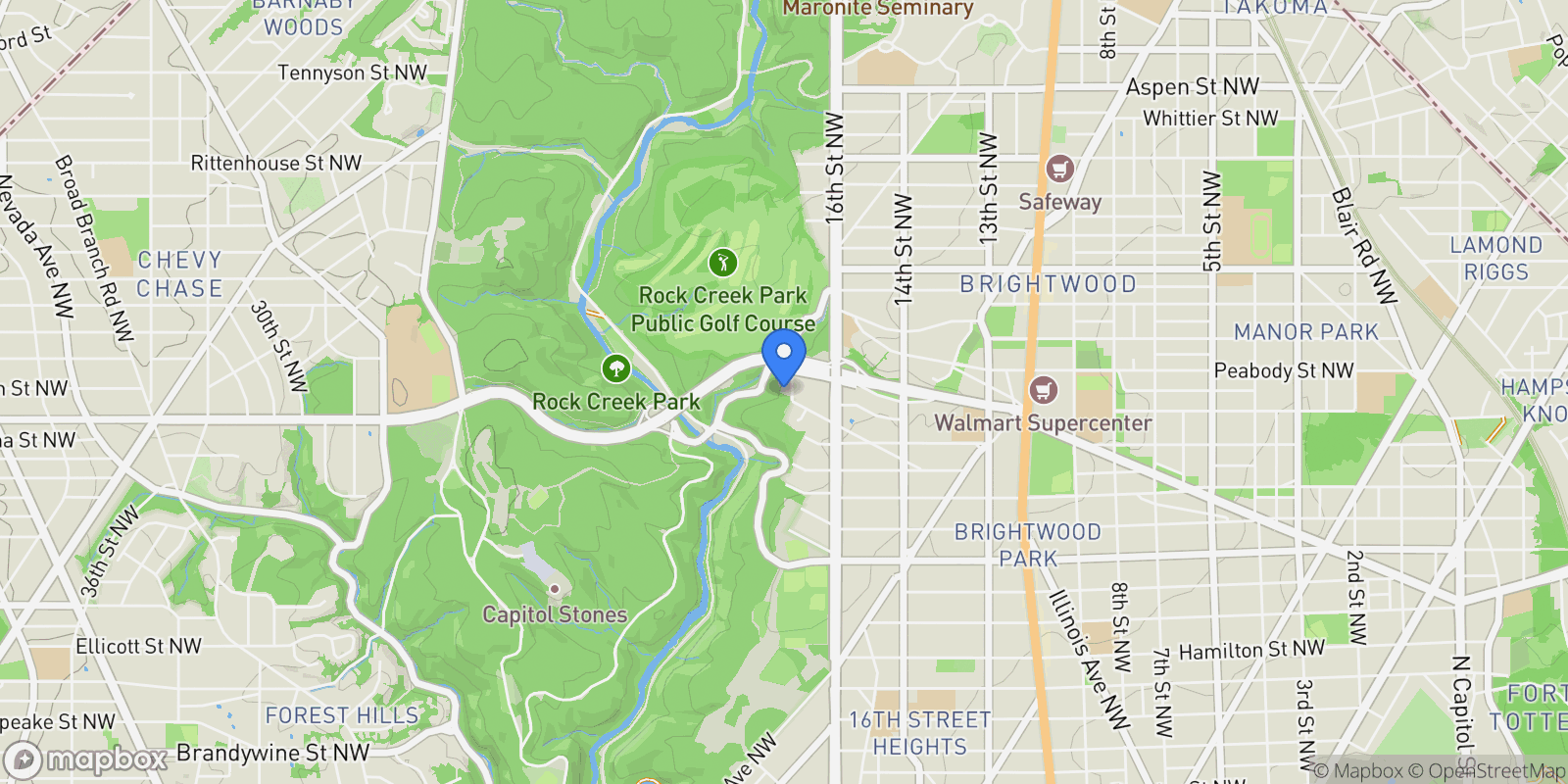 Map showing 5906 17th Street NW, Washington, DC 20011, Washington, District of Columbia, United States.
