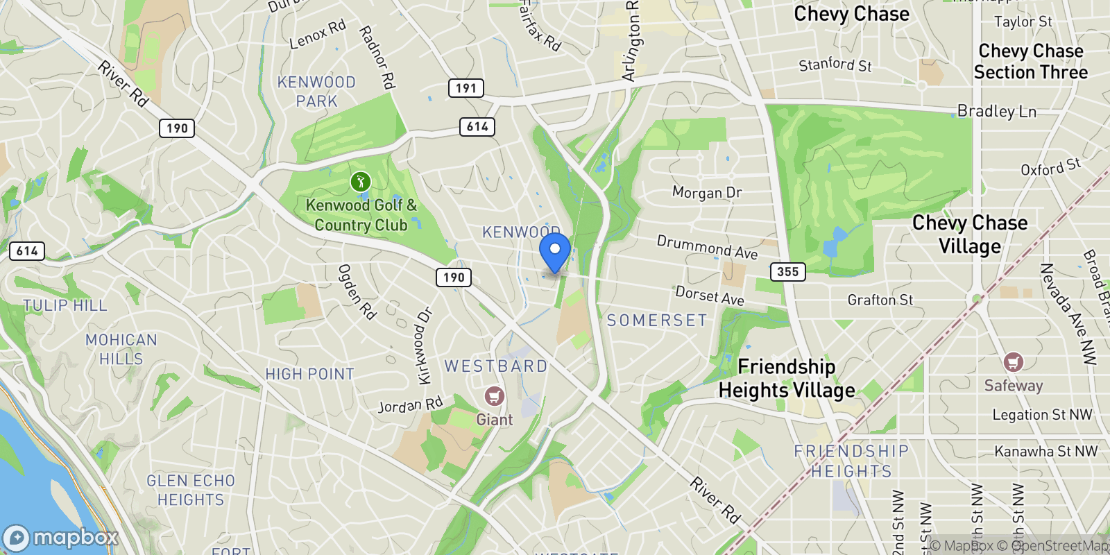 Map showing 5900 Kennedy Drive, Chevy Chase, MD 20815, Chevy Chase, Maryland, United States.