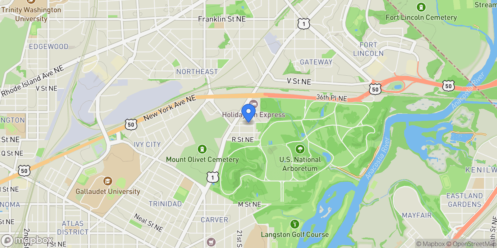 Map showing 2228 S Street NE , Washington, DC 20002, Washington, District of Columbia, United States.