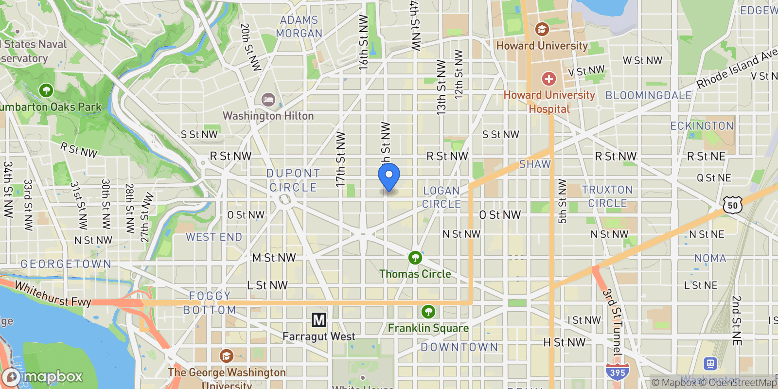 Map showing 1515 15th Street NW Unit# 206, Washington, DC 20005, Washington, District of Columbia, United States.