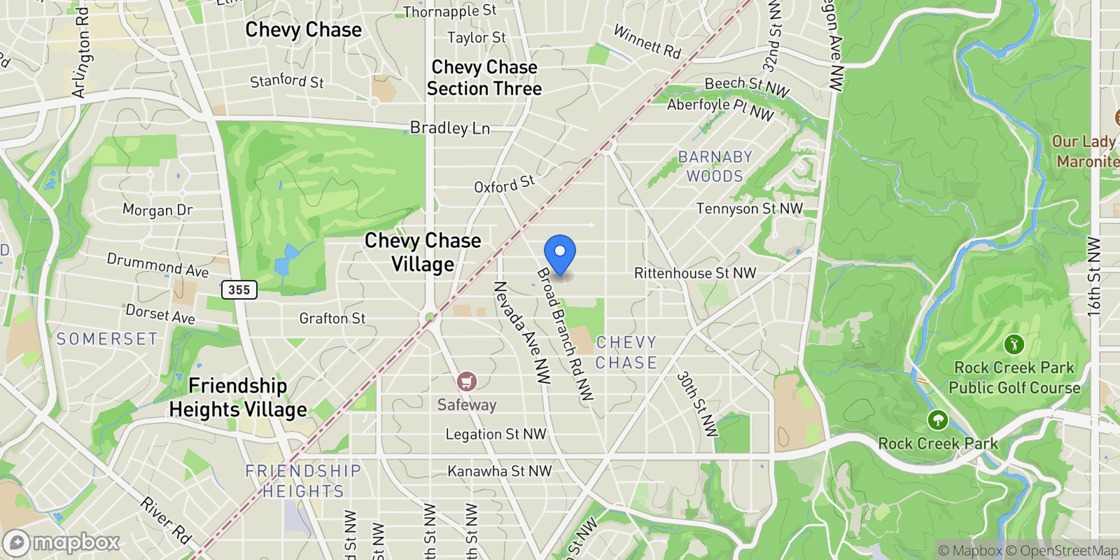 Map showing 6008 34th Place NW, Washington, DC 20015, Washington, District of Columbia, United States.