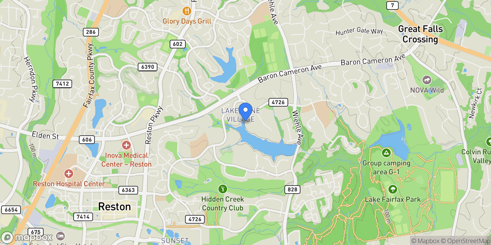 Map showing 1674 Chimney House Road, Reston, VA 20190, Reston, Virginia, United States.