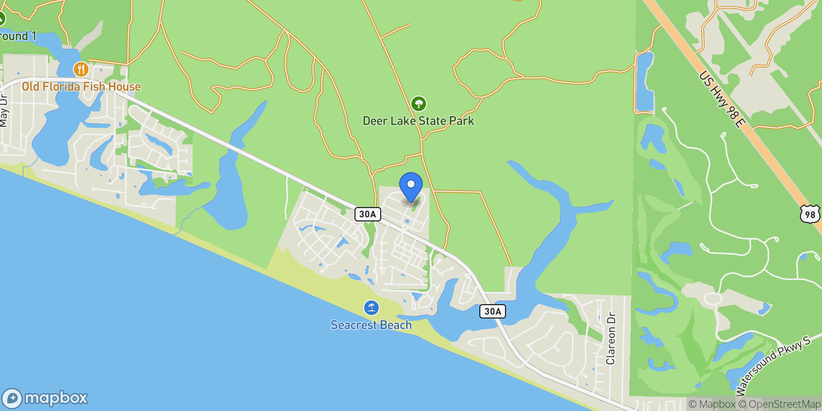 Map showing Rosemary Beach, Florida, United States.