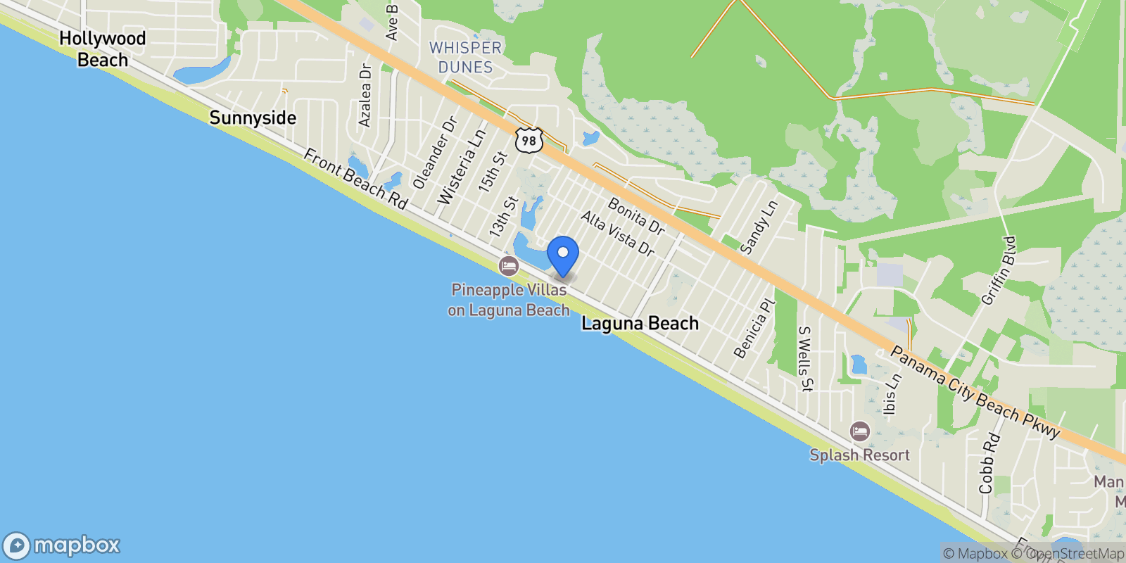 Map showing Rosemary Beach, Florida, United States.