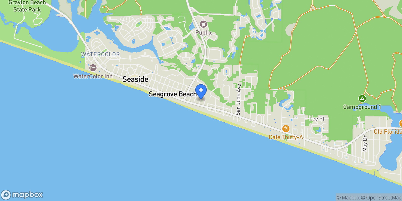 Map showing Santa Rosa Beach, Florida, United States.