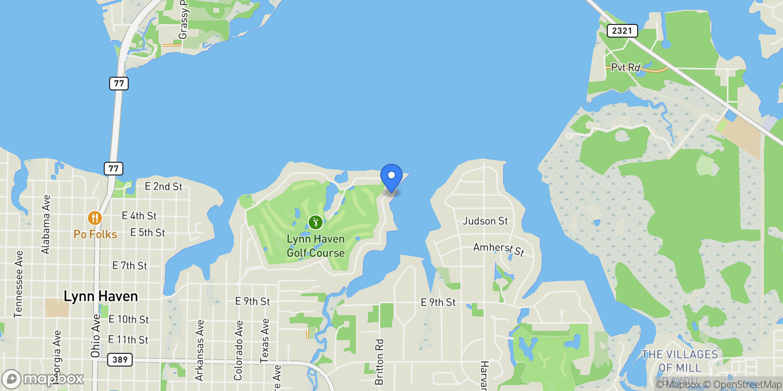 Map showing Lynn Haven, Florida, United States.