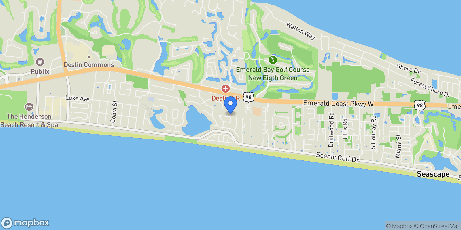 Map showing Destin, Florida, United States.