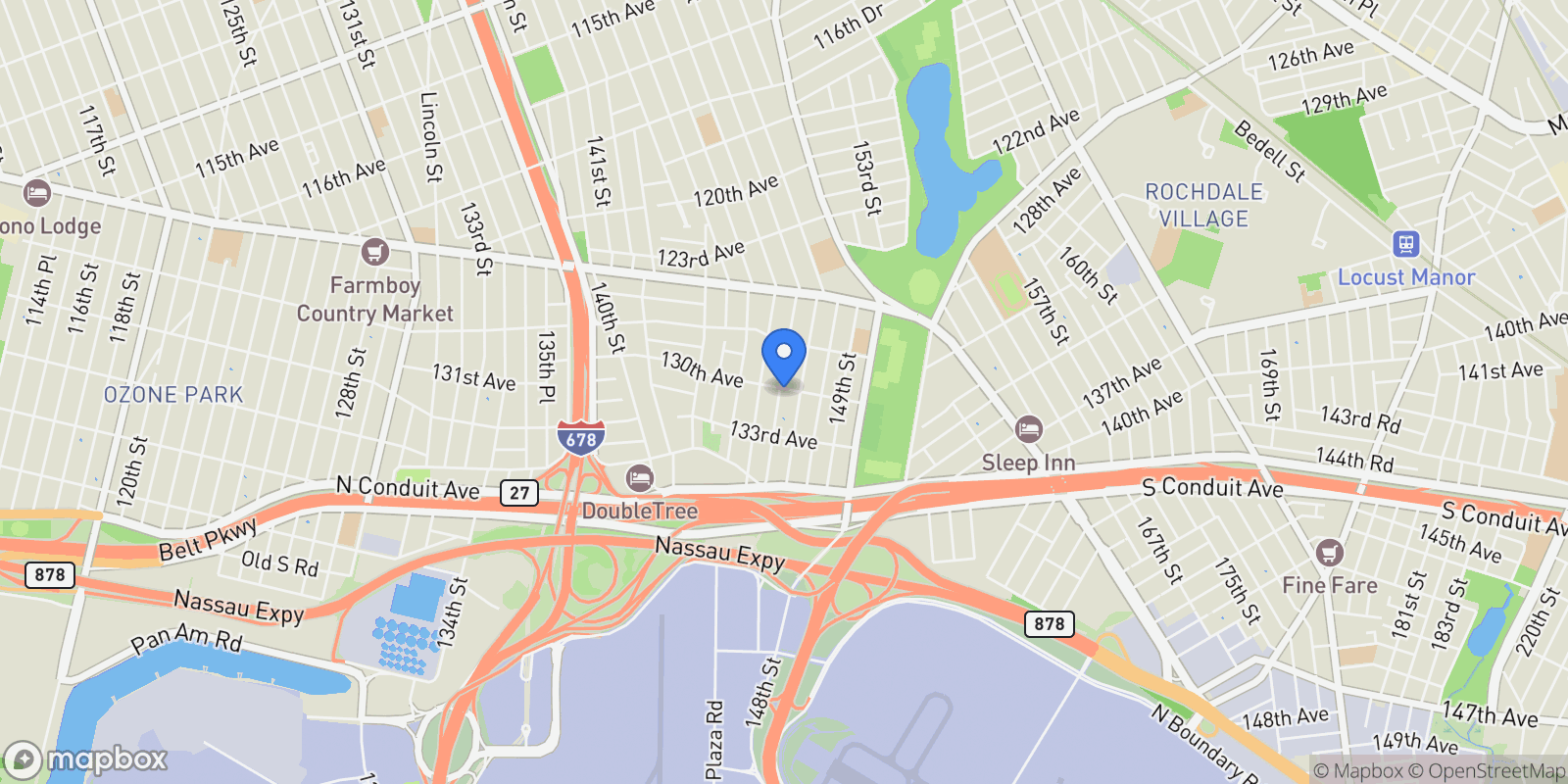 Map showing 146-04 130 Avenue, Jamaica, NY 11436, New York, New York, United States.