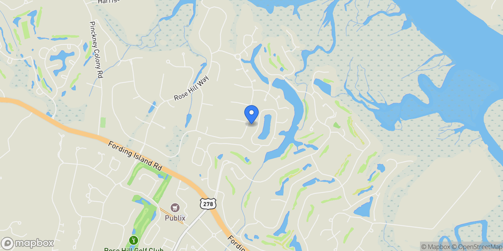 Map showing 35 Oxen Lane, Bluffton, SC, 29910, USA, Bluffton, South Carolina, United States.
