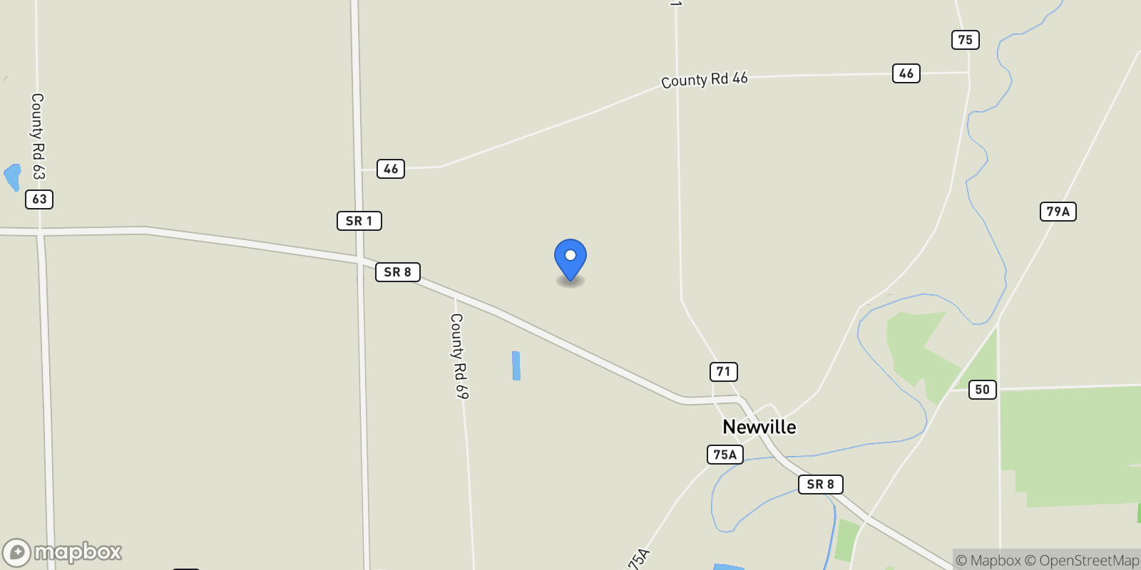 Map showing 7071 State Road 8 Road, Butler, IN 46721-9759, Butler, Indiana, United States.