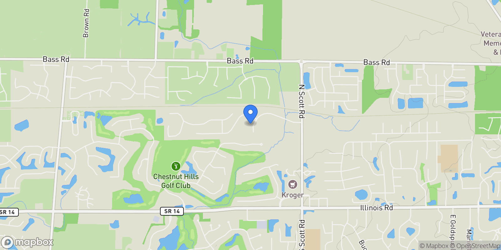 Map showing 10642 Chestnut Creek Boulevard, Fort Wayne, IN 46814-0083, Fort Wayne, Indiana, United States.