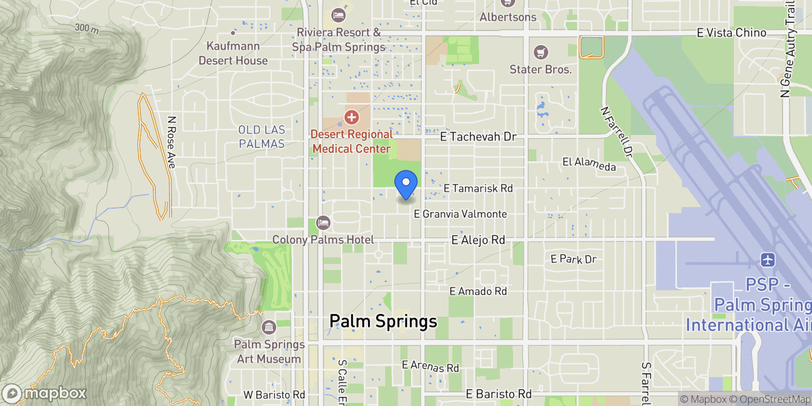 Map showing 695 N Camino Real, Palm Springs, CA 92262, Palm Springs, California, United States.