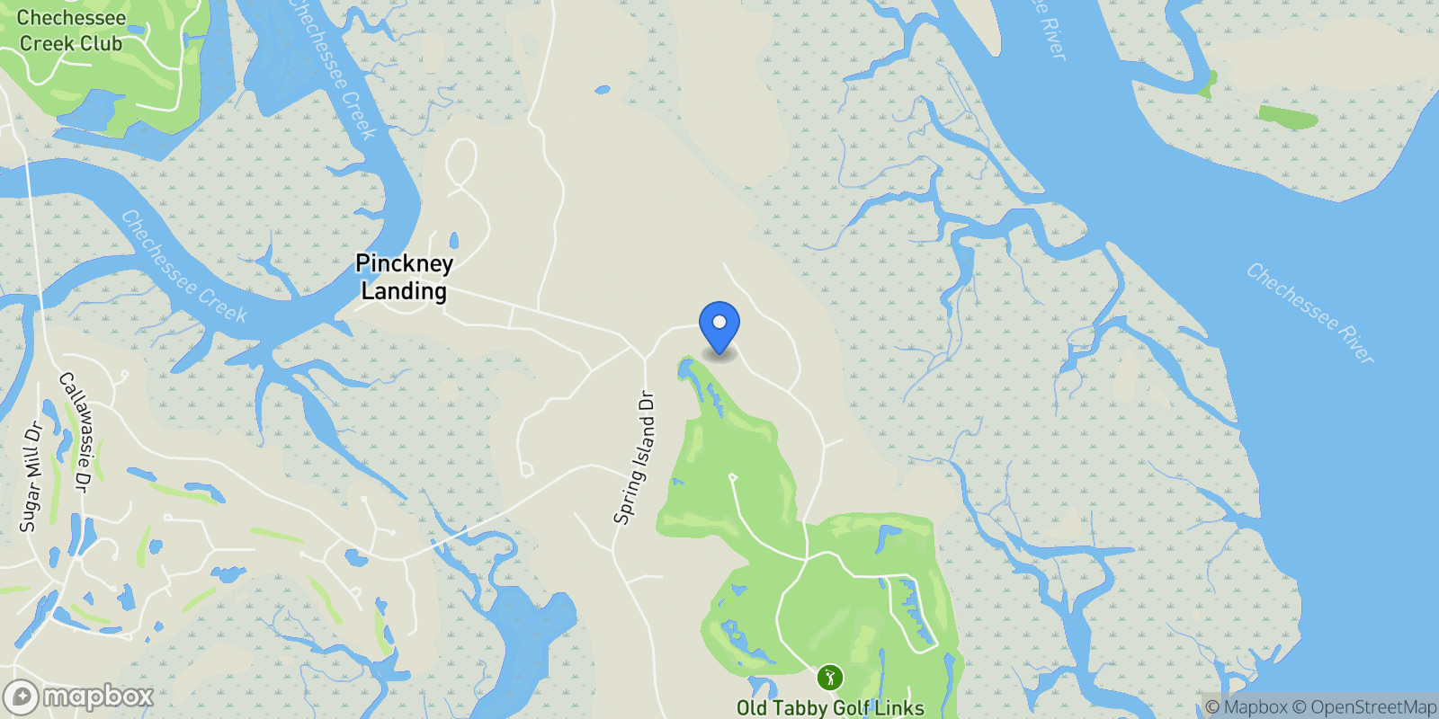Map showing 303 Spring Island Drive, Okatie, SC, 29909, USA, Bluffton, South Carolina, United States.