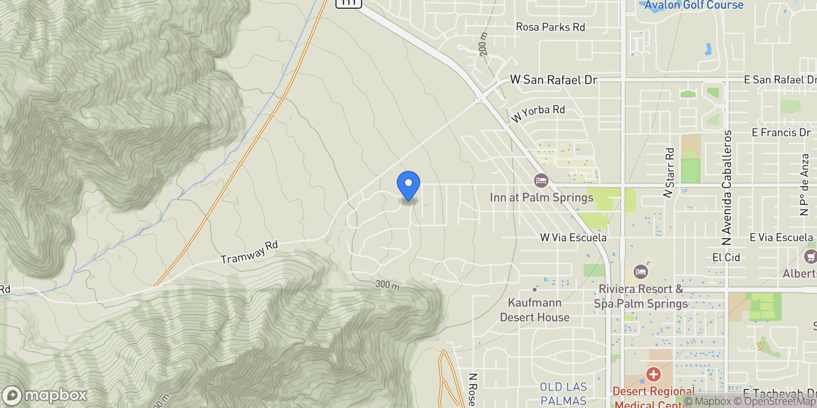 Map showing 2381 Vista Palizada Dr, Palm Springs, CA 92262, Palm Springs, California, United States.