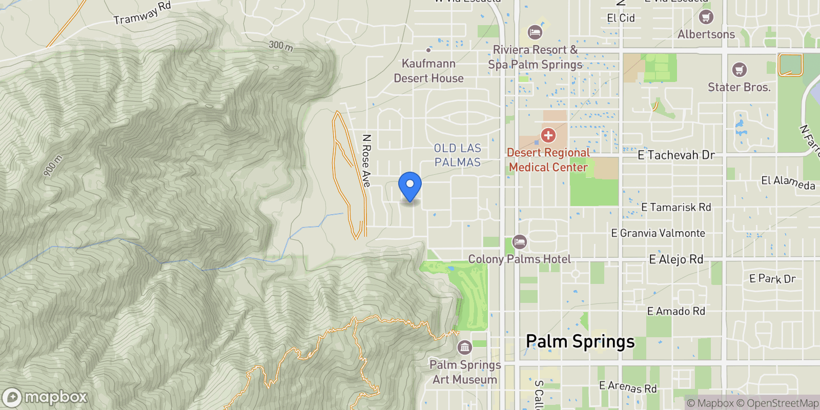 Map showing 611 W Leisure Way, Palm Springs, CA 92262, Palm Springs, California, United States.