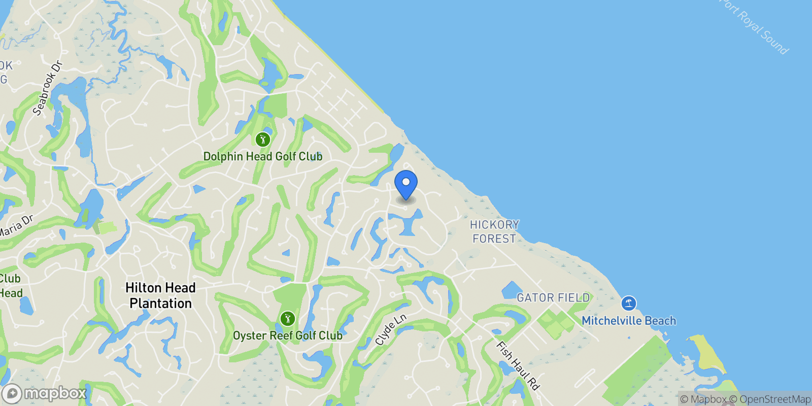 Map showing 7 Ivory Gull Place, Hilton Head Island, SC, 29926, USA, Hilton Head Island, South Carolina, United States.