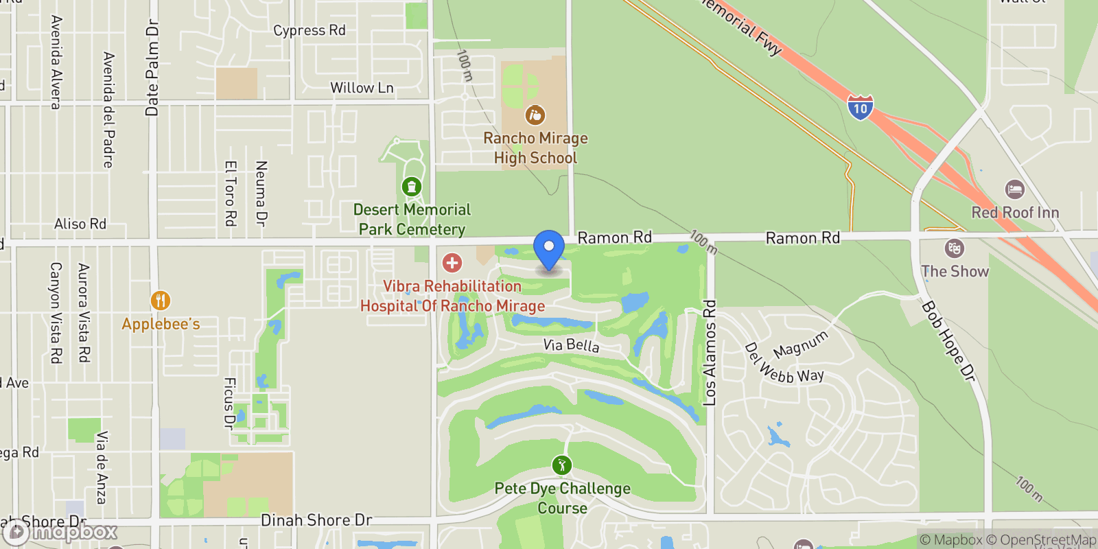 Map showing 38 Calle Del Norte, Rancho Mirage, CA 92270, Rancho Mirage, California, United States.