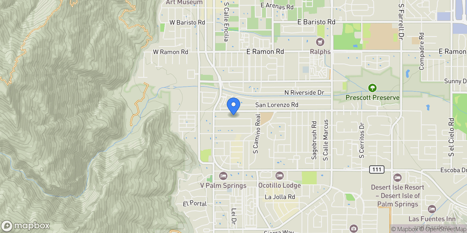 Map showing 248 E Palo Verde Ave, Palm Springs, CA 92264, Palm Springs, California, United States.