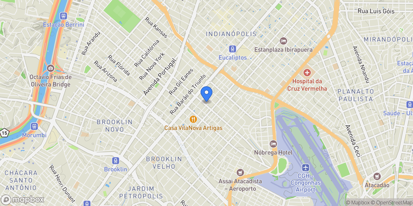 Map showing Rua Dr. Jesuíno Maciel Campo Belo, São Paulo, SP 04615-001, São Paulo, State of São Paulo, Brazil.