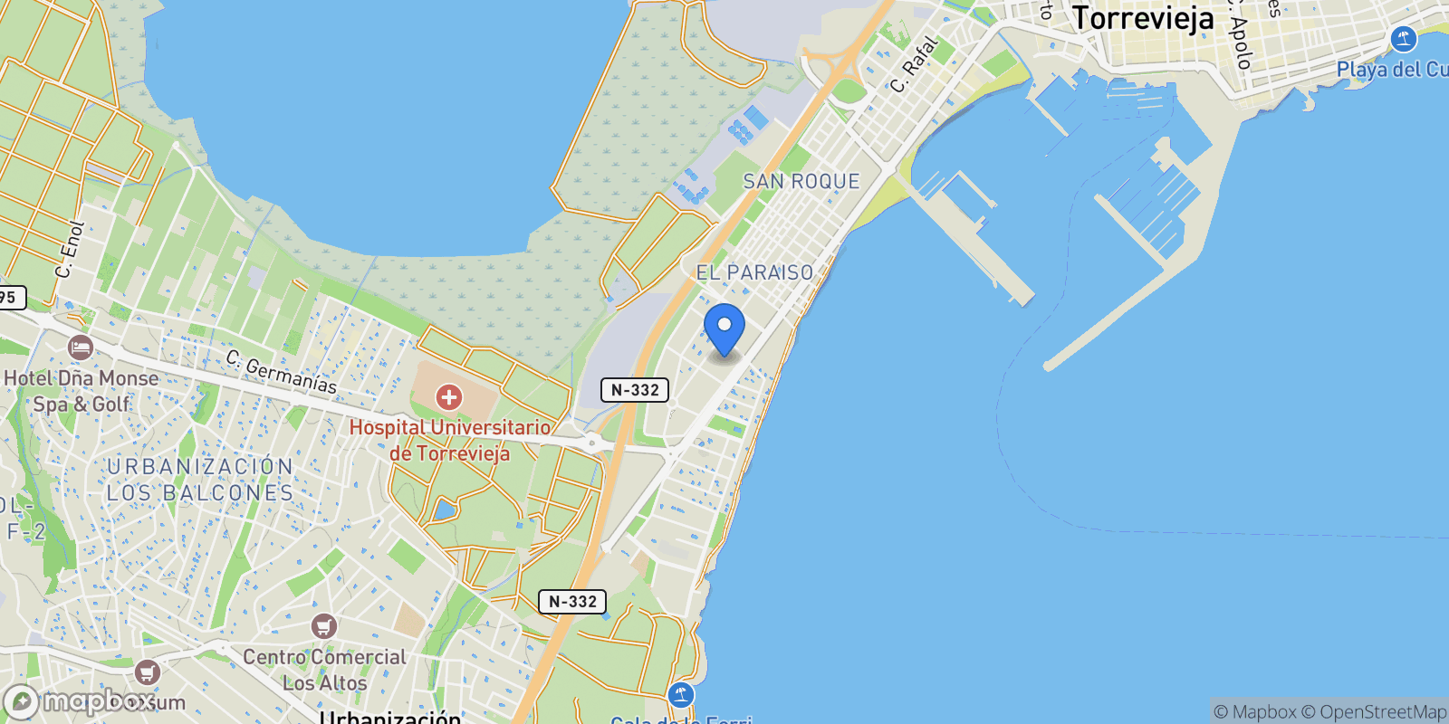 Map showing La veleta, Torrevieja, ALICANTE, Torrevieja, Torrevieja, Valencian Community, Spain.