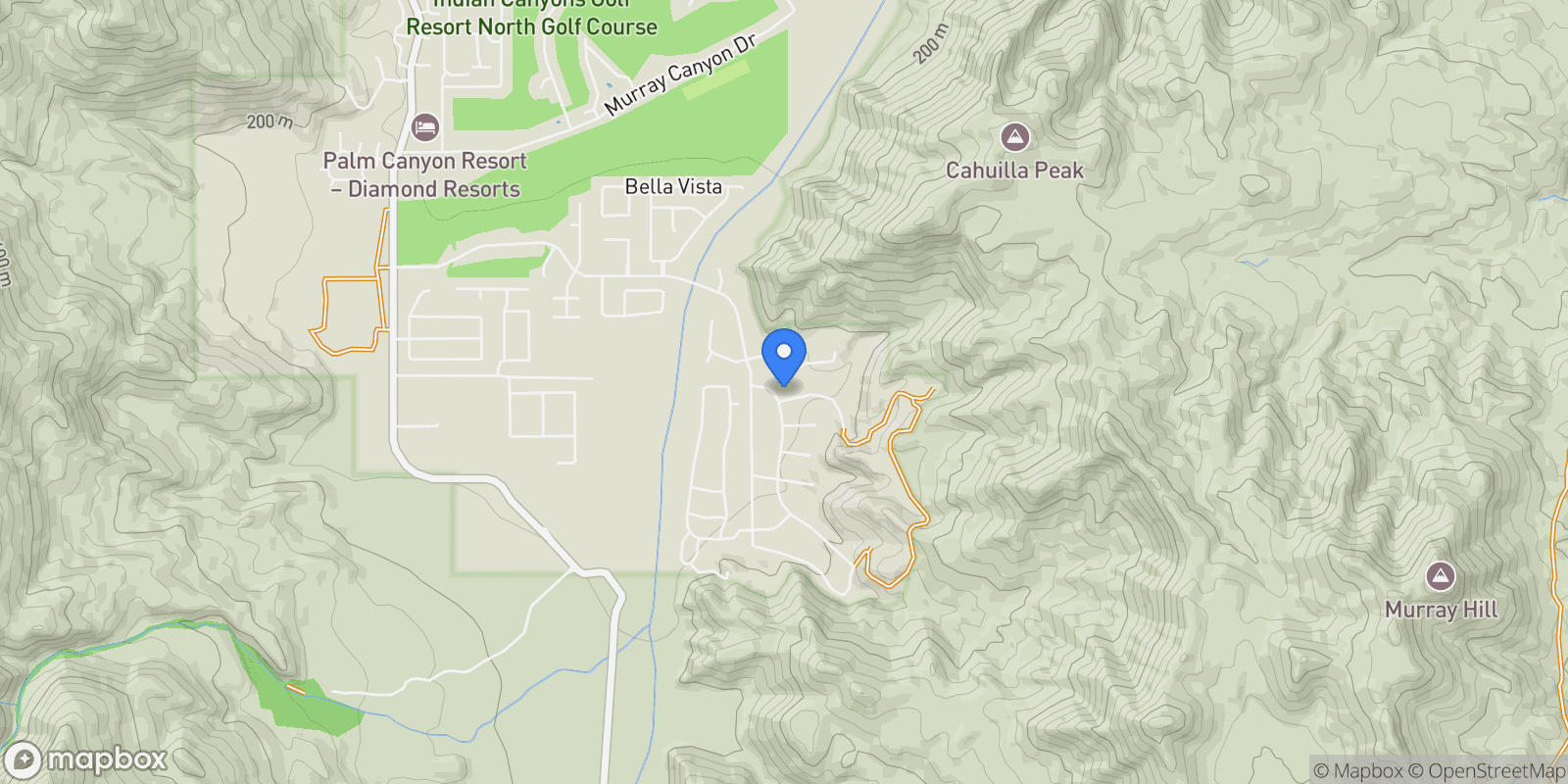 Map showing 3330 Andreas Hills Drive, Palm Springs, CA 92264, Palm Springs, California, United States.