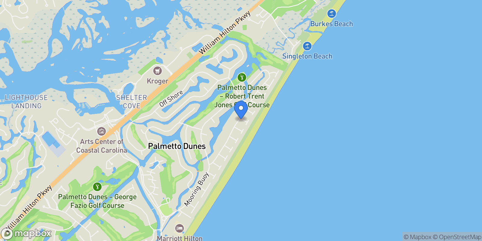 Map showing 116 Mooring Buoy, Hilton Head Island, SC, 29928, USA, Hilton Head Island, South Carolina, United States.