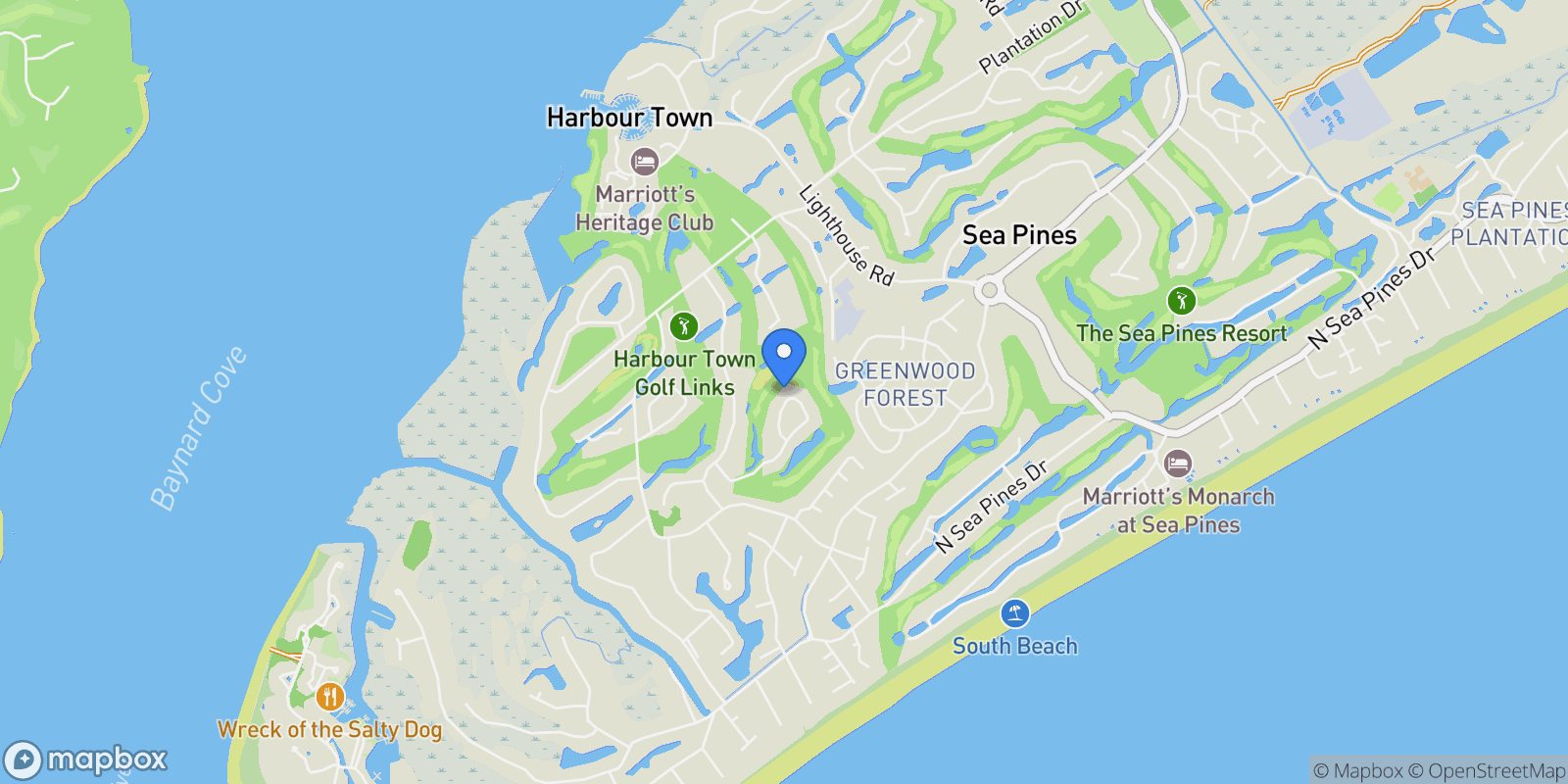 Map showing 42 Harleston Green, Hilton Head Island, SC, 29928, USA, Hilton Head Island, South Carolina, United States.