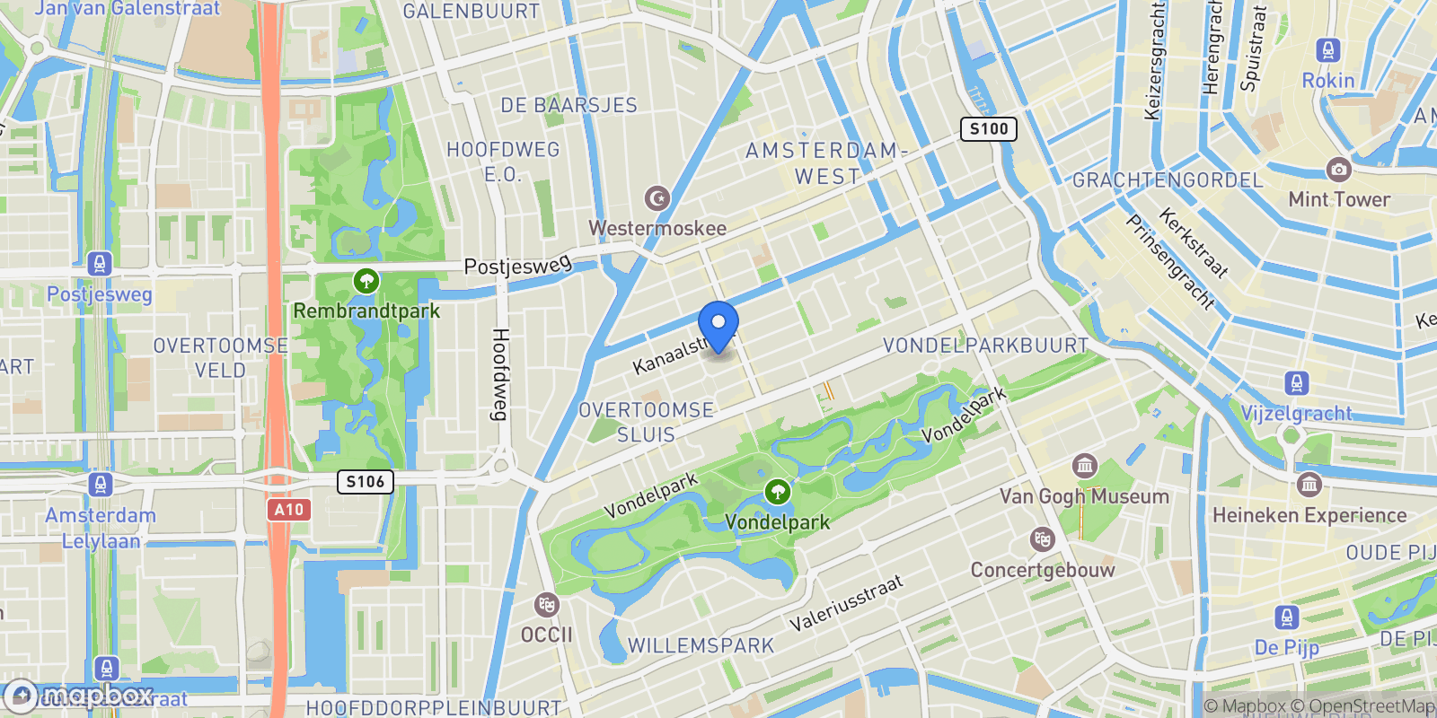 Map showing Wilhelminastraat 87, 1054 ZS Amsterdam, Netherlands, Amsterdam, North Holland, Netherlands.