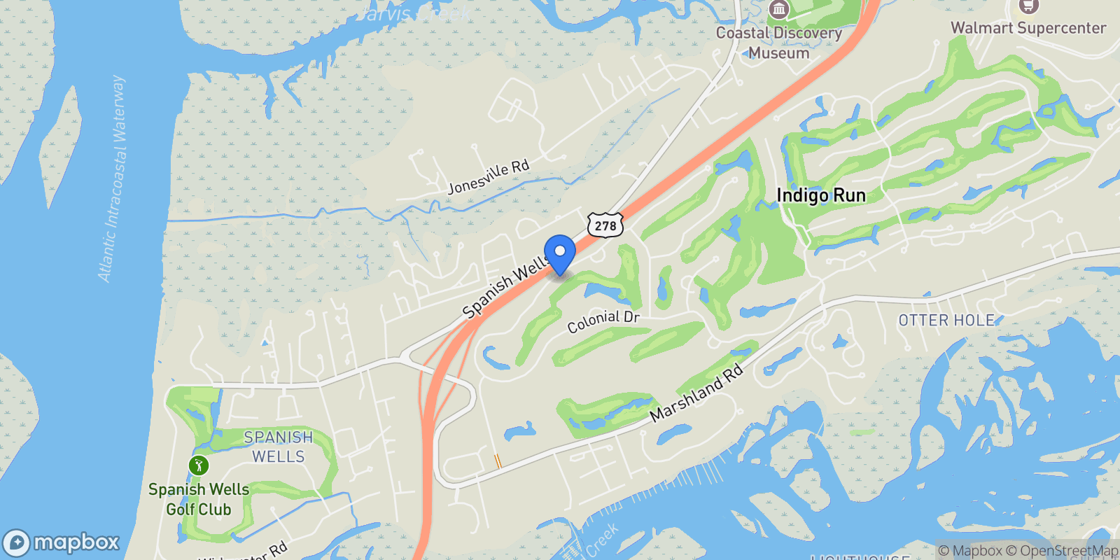 Map showing 688 Colonial Drive, Hilton Head Island, SC, 29926, USA, Hilton Head Island, South Carolina, United States.