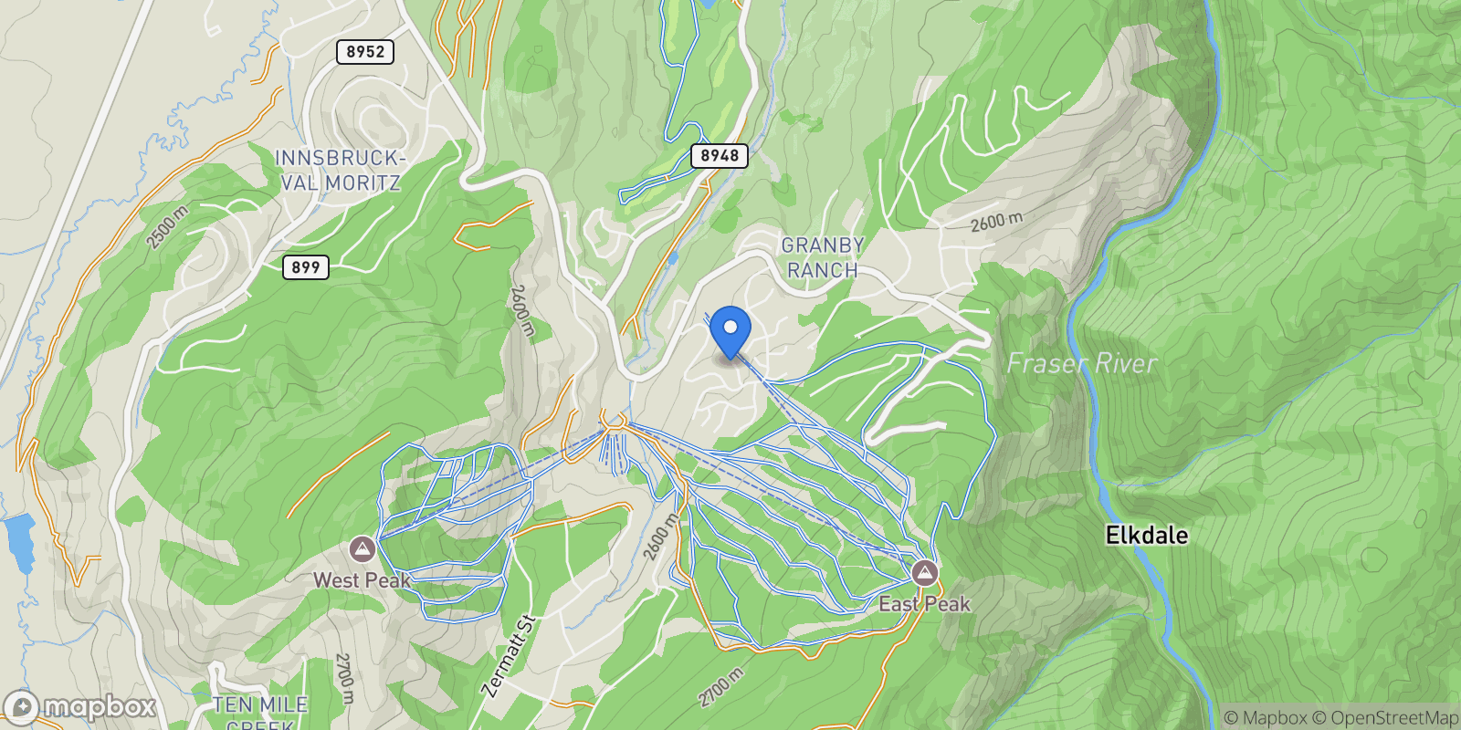 Map showing 327 Summit Lift Court, Granby, CO 80446, Granby, Colorado, United States.