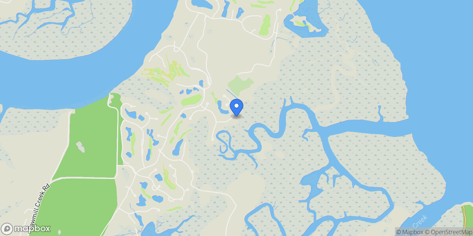 Map showing 16 Hampton Lane, Bluffton, SC, 29910, USA, Bluffton, South Carolina, United States.