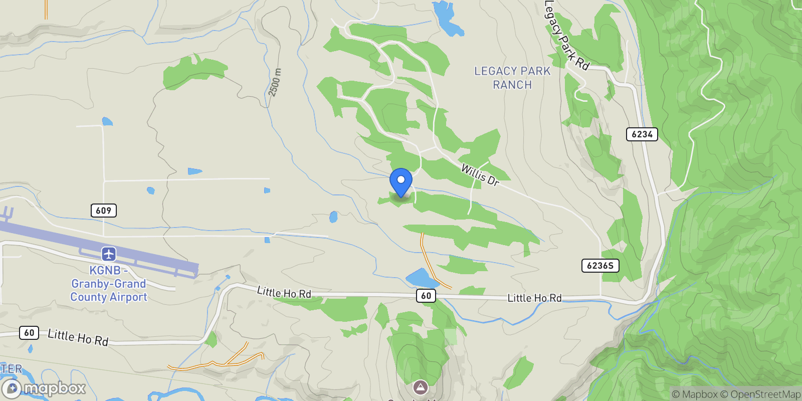 Map showing 584 GCR 6237, Granby, CO 80446, Granby, CO, United States.