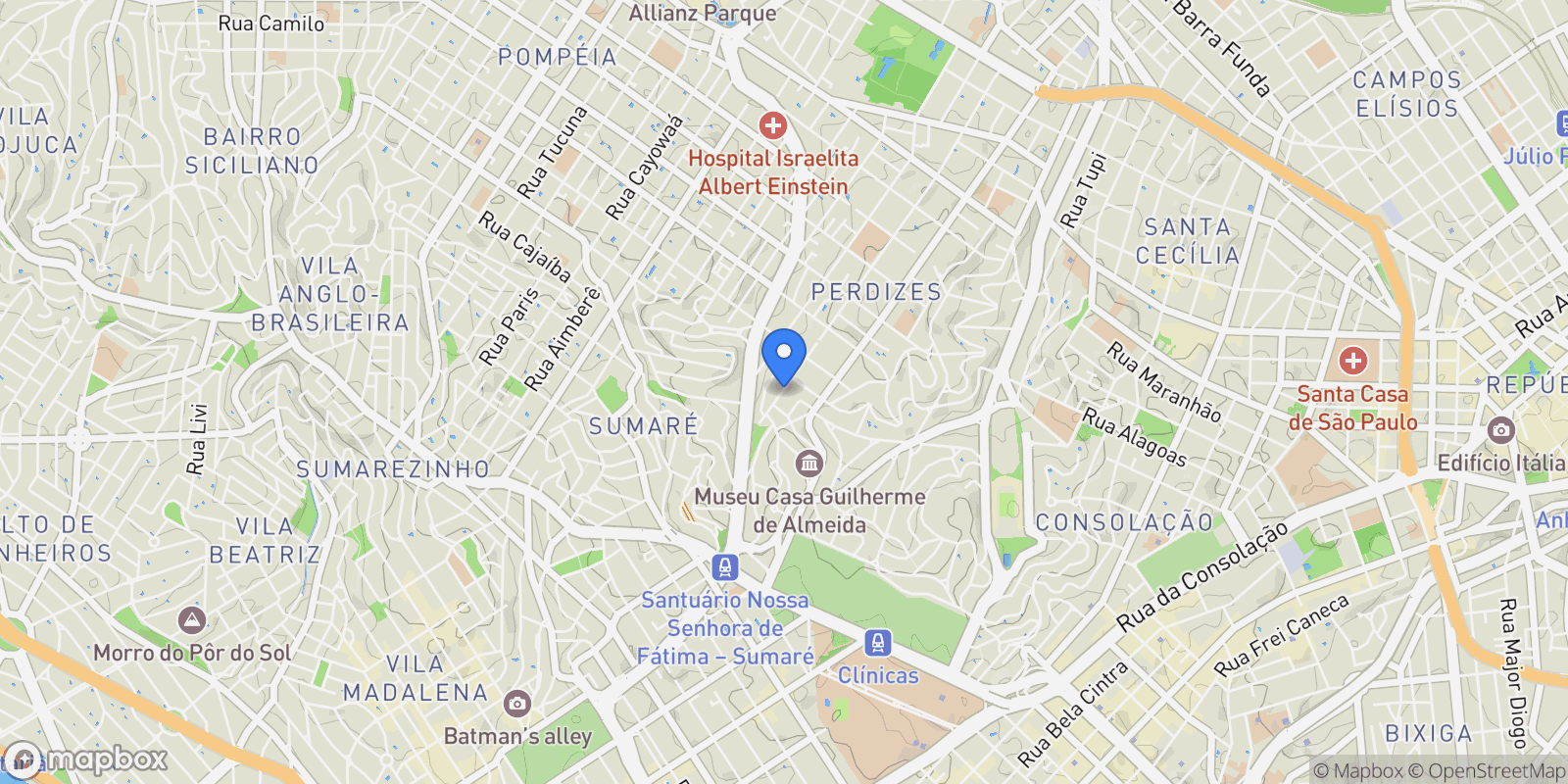 Map showing Rua Monte Alegre Perdizes, São Paulo, SP 05014-002, São Paulo, State of São Paulo, Brazil.