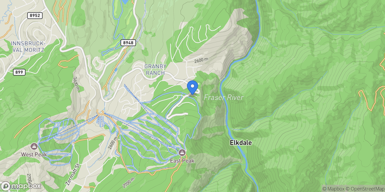 Map showing 104 Saddle Mountain Camp Road, Granby, CO 80446, Granby, Colorado, United States.