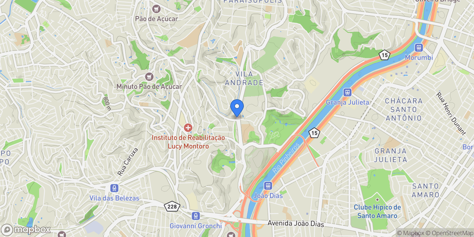 Map showing Rua Itapaiuna Panamby, São Paulo, SP 05707-000, São Paulo, State of São Paulo, Brazil.