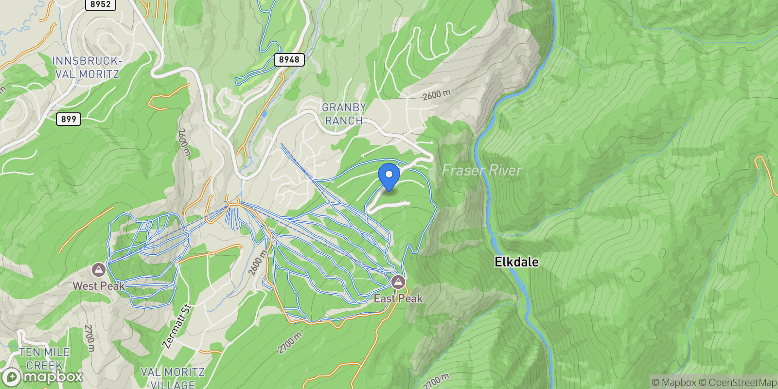 Map showing 100 Evergreen Drive, Granby, CO 80446, Granby, Colorado, United States.