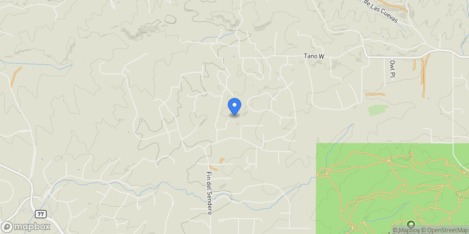 Map showing 18 Sunrise Vista, Santa Fe, NM 87506, Santa Fe, New Mexico, United States.