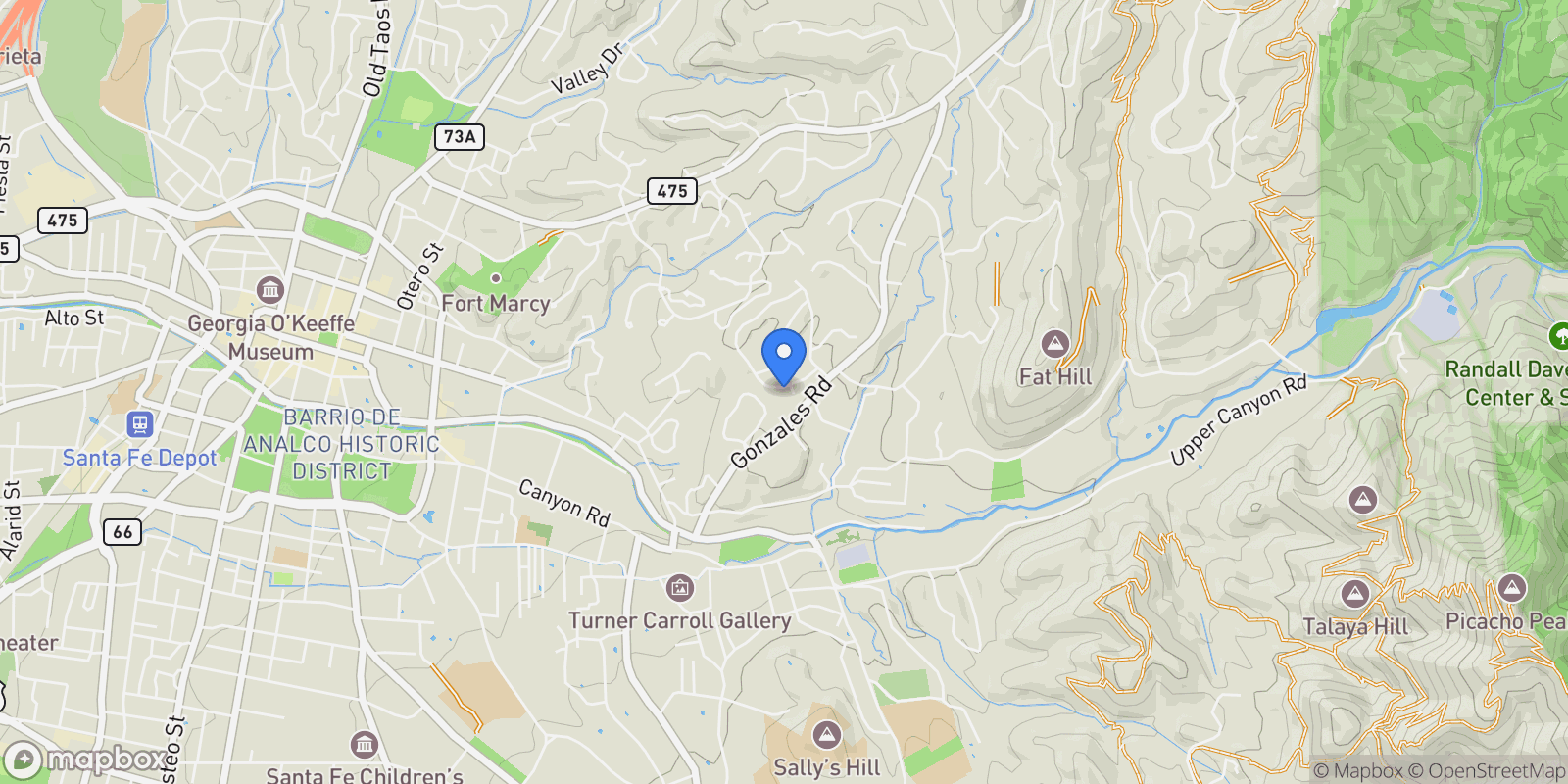 Map showing 1388 Camino Corto, Santa Fe, NM 87501, Santa Fe, New Mexico, United States.